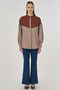 Plaid Pattern Garnished Tunic Camel - 4