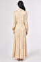 Leaf Pattern Jacquard Dress Light Yellow - 4