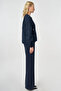 Zippered Bomber Jacket Dark Navy Blue - 6