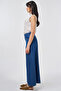 Washable Wide Leg Denim Trousers Indigo - 3