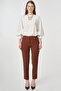 Ironed Basic Fabric Trousers Dark Brown - 3