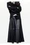 Faux-leather A-line skirt