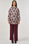 Geometric Pattern Bomber Jacket Navy Blue - 3