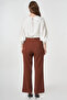 Elastic Waist Basic Trousers Dark Brown - 4