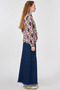 Patterned Bomber Jacket Navy Blue - 5