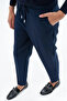 Elastic Pipe Leg Trousers Dark Navy - 4