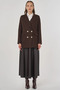Plaid Pattern Blazer Jacket Dark Brown - 2