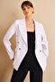 Buttoned Blazer Jacket Optical White