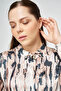 Abstract Pattern Chiffon Blouse Beige - 6