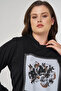 Visually Printed Rayon Sweatshirt Black - 6
