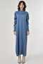 Half Turtleneck Knitwear Dress Crown Blue - 3