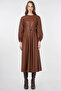 Faux Leather Dress with Belt Detail Taba - 3
