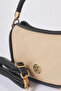 Logo Detailed Hobo Bag Cream-Black - 5