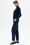 Elastic Pipe Leg Trousers Dark Navy - 2