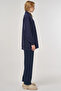 Off-Shoulder Viscose Sweatshirt Navy Blue - 5