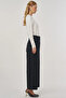 High Waist Wide Leg Trousers Black - 6