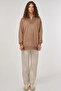 Off-Shoulder Viscose Sweatshirt Beige
