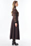 High Waist Bell Skirt Dark Brown - 5
