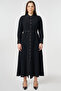 Buckle Detail Crepe Dress Black - 3