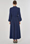 Degaje Collar Stylish Dress Dark Navy Blue - 4