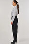 Stitch Detailed Wide Leg Denim Trousers Black - 3