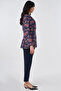 Floral Patterned Blazer Jacket Navy Blue - 5