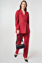 Lyocell Linen Double Suit with Flap Pockets Ruby - 2