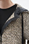 Hooded Detailed Ribbed Jacket Black-Beige - 5