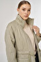 Stand Collar Anorak Coat Light Brown - 7
