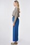 Elastic Waist Lace-Up Trousers Indigo - 3