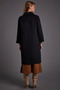 Premium Wool Buttoned Wide Collar Coat Black - 4