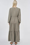 100% Lyocell Waist Detailed Maxi Dress Khaki - 5