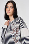 100% Cotton Sweatshirt with Print Detail, Dark Navy Blue - 6