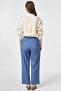 Pile Detailed Linen Trousers Indigo - 4