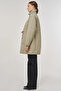 Stand Collar Anorak Coat Light Brown - 4