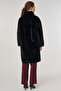 Thick Collar Plush Coat Black - 6
