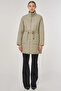 Stand Collar Anorak Coat Light Brown - 3
