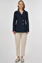 Double Buttoned Viscose Blazer Jacket Dark Navy Blue - 3
