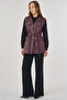 Faux Leather Vest with Flap Pockets Dark Burgundy - 2