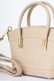 Gold Detailed Faux Leather Tote Bag Stone - 6