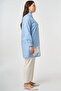 Embroidery Appliqued Tunic in Cotton Pieces Light Air Force Blue - 6