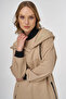 Hooded Three Thread Sweatshirt Beige - 6