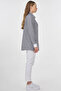 Cotton Blended Line Pattern Basic Tunic Navy Blue - 6