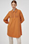Stone Embroidered Shirt Collar Natural Fabric Tunic Amber