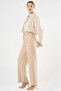 High Waist Basic Trousers Beige - 3