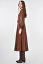 Faux Leather Dress with Belt Detail Taba - 2