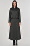 Embossed Pattern Skirt Suit Khaki - 2
