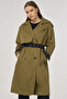 Epaulet Detailed Trench Coat Khaki