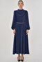 Degaje Collar Stylish Dress Dark Navy Blue - 2