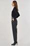 Çima Stitched Faux Leather Trousers Black - 3